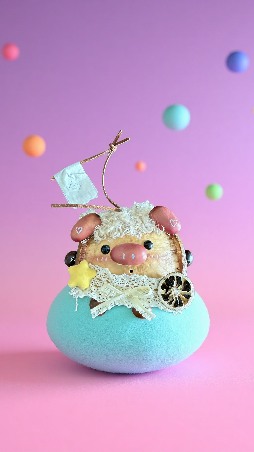 Lemonlemoncrafts Bean Pod Doll Blind Box - Pure Natural Handmade Craft, Natural Entada Pod Material, Approx 4.7in (12cm), Unique Natural Color