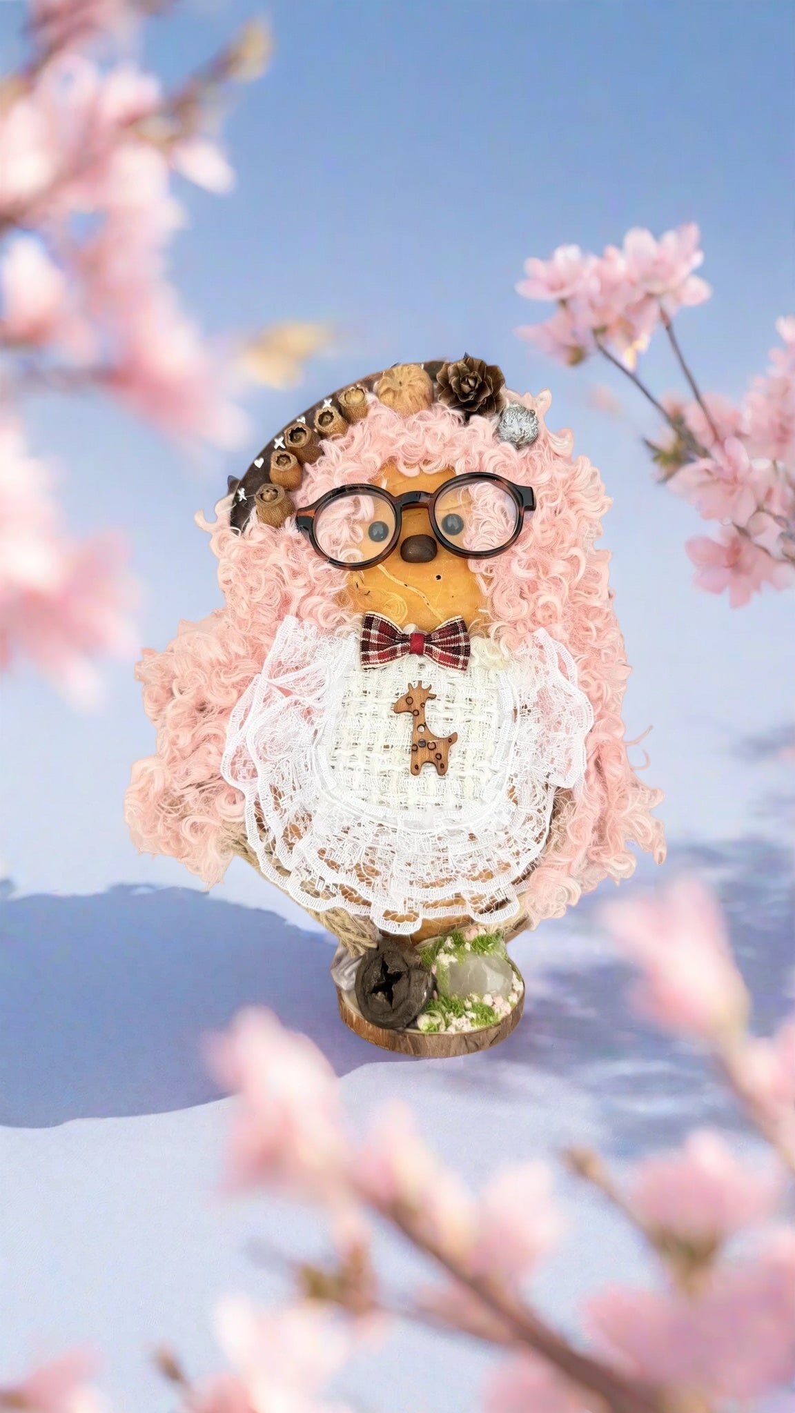 Lemonlemoncrafts Bean Pod Doll Blind Box (Two Bean) - Handmade Pure Natural Entada Pod Craft, Unique Blind Box Toy for Display and Collection, Approx. 7.9in